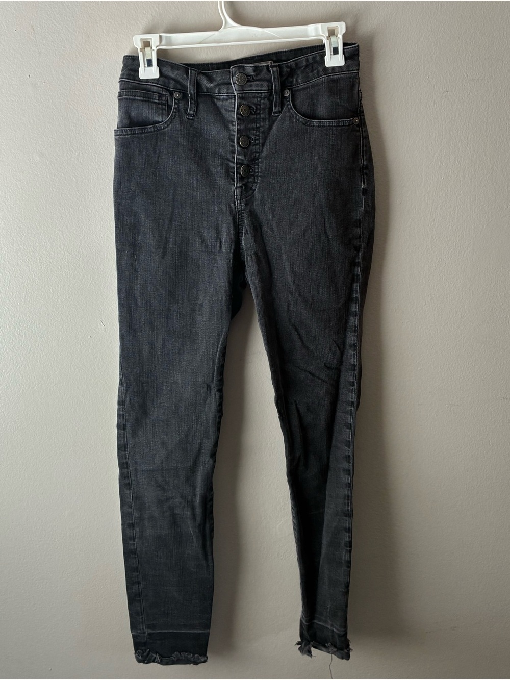 Madewell Curvy High-Rise Skinny Jeans Black Button Fly Size 28